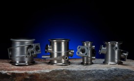 Examples of pneumatic valve bodies made of sheet metal, castings, and wrought bar stock.